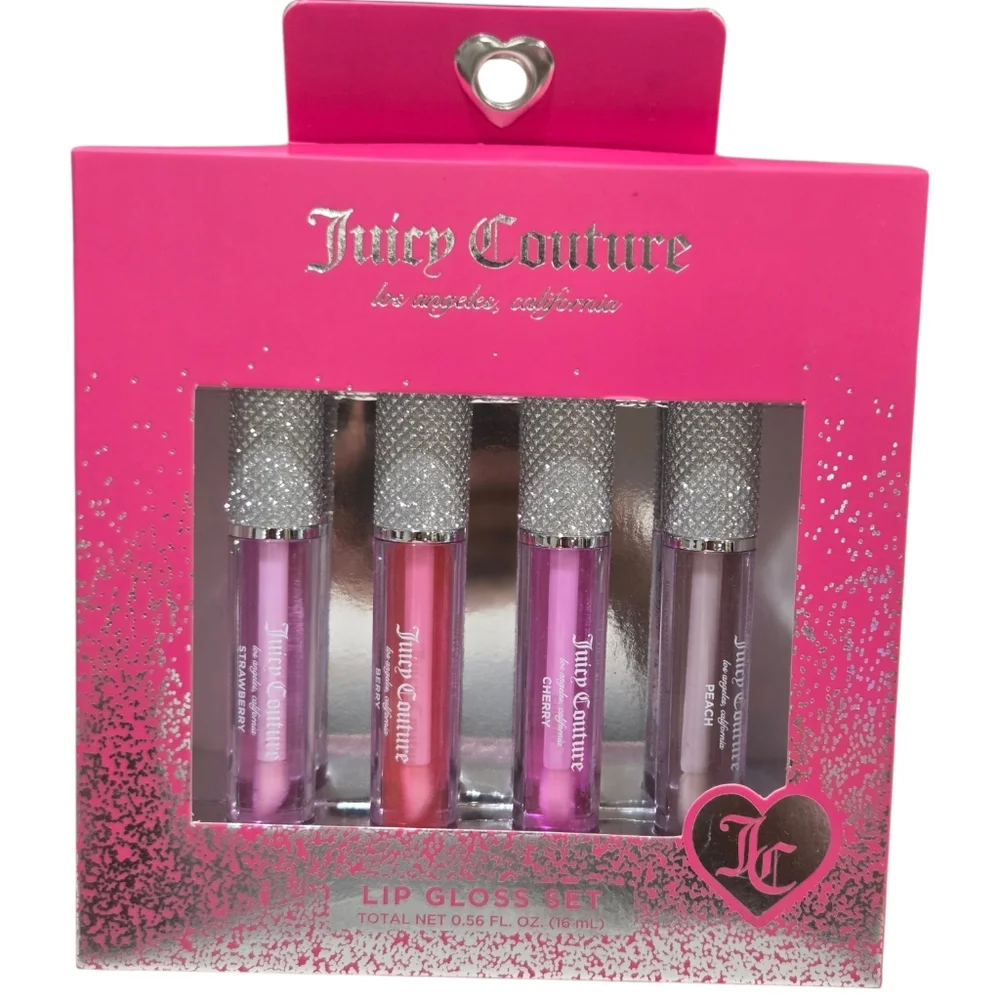 💕▪️Juicy Couture ▪️fruity Lip Gloss Set - Cherry Berry Peach Strawberry 4 Pc